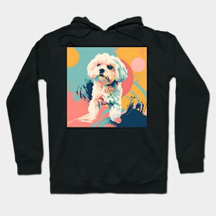 Retro Maltese: Pastel Pup Revival Hoodie